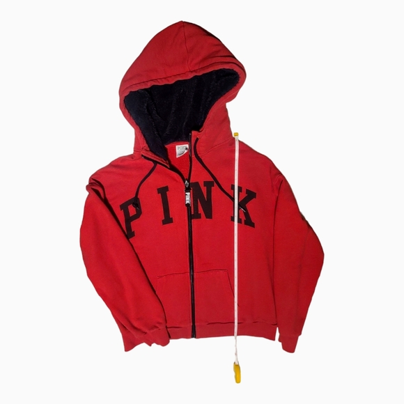 Victoria's Secret PINK Full Zip Sherpa Hoodie Size M - Picture 4 of 7